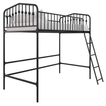 Twin Maxwell Kids' Metal Loft Bed With Desk & Shelves Blue/black ...