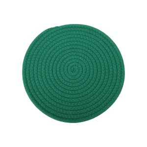 Unique Bargains Trivet Round Rope Woven Mat Cotton Non-woven Fabric 8.66"x8.66"x0.31" - 1 of 3