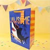 Bows And Sparkles Jumbo 'Jawsome' Sharks Birthday Gift Bag with Tag Blue/Orange - 2 of 3