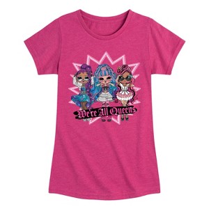 Girls' - LOL Surprise! - We're All Queens Fitted Short Sleeve Graphic T-Shirt - 1 of 4