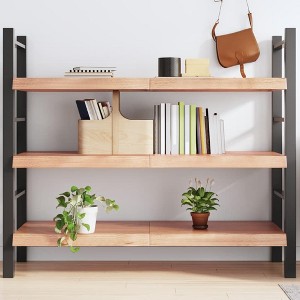 vidaXL Wall Shelf Light Brown 55.1 in.x23.6 in.x(0.8 in.-2.4 in.) Treated Solid Wood Oak - 1 of 4