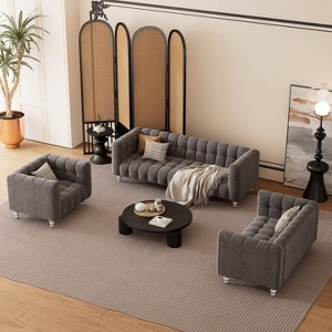 Luxurious Sectional Sofa Set with Solid Wood Legs for Living Room, Sofa Sleeper Couch, Indoor Furniture, Free Combination - Maison Boucle - 1 of 4