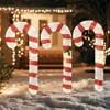 Tangkula Lighted Candy Canes Set of 3 Christmas Tinsel Candy Cane Decoration - 2 of 4