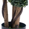 35" Artificial Triple Ball Topiary Tree, UV-Resistant Boxwood Plant for Porch Garden Home Decor (1 Pack) - 4 of 4