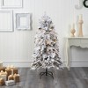 Nearly Natural 5-ft Flocked Montana Down Swept Spruce Artificial Christmas Tree with 100 Clear LED Lights - 4 of 4