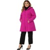 Agnes Orinda Women's Plus Size Elegant Single Breasted Detachable Hooded Trench Overcoats - 3 of 4