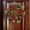 30-inch Artificial Holiday Pre-Lit LED Magnolia Wreath - 3 of 4