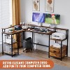 L Shaped Office Desk - 76" Reversible L Shaped Computer Desk Office Desk with Power Outlet and File Drawer Gaming Desk with Monitor Shelf Desk - 4 of 4