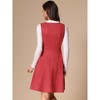 Allegra K Women's U Neck Faux Suede Sleeveless A-Line Pleated Dress - 3 of 4