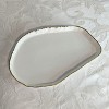 Jiallo 12" Simplicity Collection White Porcelain Gold Trim Freestyle Oval Shape Tray - 2 of 4