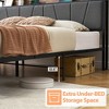 King Size Bed Frame with 2 Storage Drawers, Linen Upholstered Platform Bed Frame with Storage Headboard and Charging Station,Gray - 3 of 4