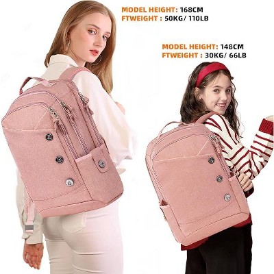 Acoinel 15.6 Inch Anti-Scratch Travel Daypack with Multi-Compartment, Comfortable Shoulder Straps,Pink — фото 3
