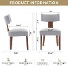 Grungis Linen Armless Kitchen Chair Set of 2,Upholstered Dining Chairs with Curved Backrest and Solid Wooden Legs for Dining Room,Kitchen - 3 of 4
