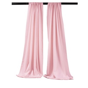 Slickblue Pack of 2 Polyester Backdrop Drapes – 96"H x 58"W, Rod Pocket, Semi Sheer, Serged Edges, 41 Colors Options - 1 of 3