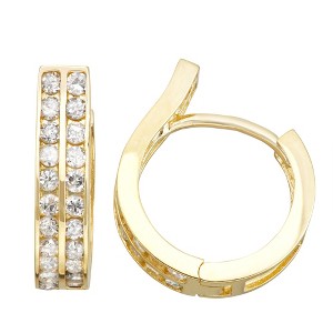 Designs By Gioelli 10K Yellow Gold Genuine Diamond Hoop Earrings - 1 of 2