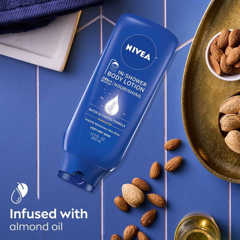 NIVEA Nourishing In Shower Body Lotion for Dry Skin Fresh - 13.5 fl oz, 3 of 11