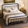 Metal Platform Bed Frame Victorian Style Wrought Iron Headboard and Footboard No Box Spring Needed - 2 of 4