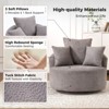 Okak Modern Swivel Chair Upholstered Sofa Chair with 3 Decor Pillows,Accent Barrel Chair for Living Room, Bedroom, Office - 4 of 4