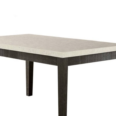 Salvage Dark Oak & White Marble Casual Dining Table