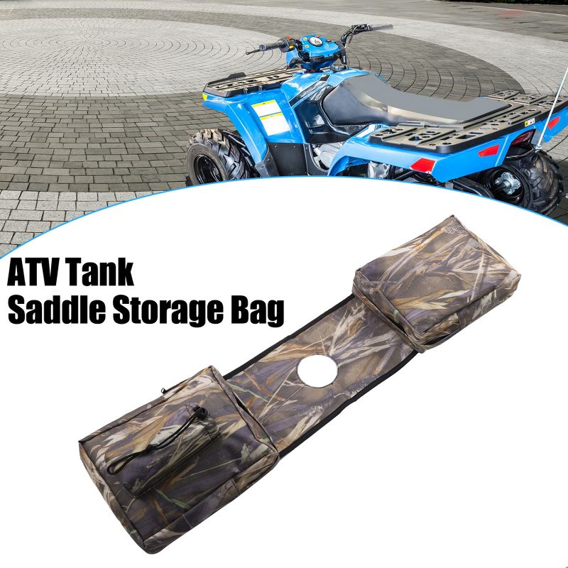 Unique Bargains ATV Motorcycles Waterproof Tank Saddle Storage Bag with Zipper Camouflage 1 Pc, 2 of 7
