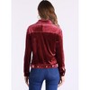 Allegra K Women's Velvet Button Up Long Sleeve Crop Jacket - 3 of 4