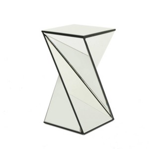 Christopher Knight Home Amiel Geometrical Mirrored Side Table Silver: Luxury Glam Accent, No Assembly Required - 1 of 4