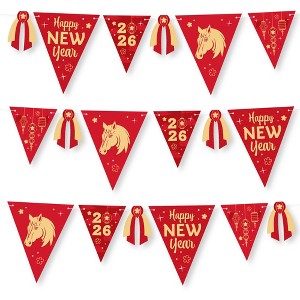 Big Dot of Happiness Lunar New Year - DIY 2026 Year of the Horse Party Pennant Garland Decoration - Triangle Banner - 30 Pieces - 1 of 4