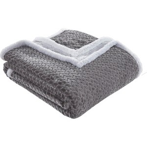 Kate Aurora Ultra Soft & Plush Herringbone Fleece Backing  Sofa Accent Throw Blanket - 50 in. W x 60 in. L - 1 of 4