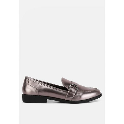 Haruka Metallic Faux Leather Loafers - image 1 of 4