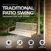 Jack Post Country Garden Outdoor Patio Swing Powder Coated Steel Frame Wooden Seat Attachment with Chains, Holds Up to 500 Pounds, Brown - 3 of 4