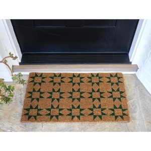 KAF Home Quilted Star Coir Doormat with Heavy-Duty, Non-Slip PVC Backing - 17 by 30 Inches - 1 of 3