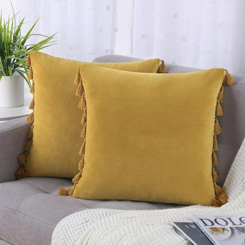 Trinity Boho Tufted Tassels Chenille Decorative Throw Pillow