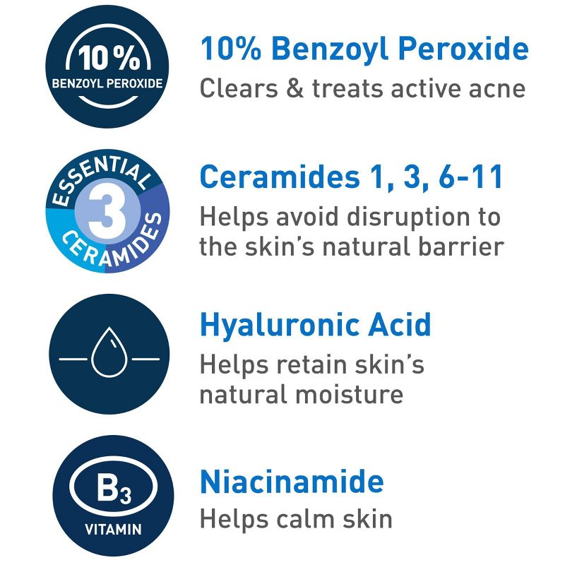 CeraVe Acne Control Foaming Face Cleanser 10% BPO - 5 fl oz, 5 of 18