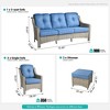 XIZZI 5 Pieces Wicker Furniture, Outside Conversation Set, 3-Seat Sofa with Cushion, High Back Rattan Chairs and Ottomans for Garden Backyard - 4 of 4
