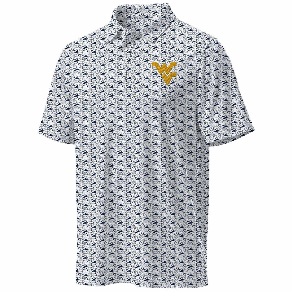 NCAA West Virginia Mountaineers Men's All Over Polo Shirt