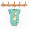 The Juniper Shop Watercolor Giraffe Flutter Sleeve Bodysuit - 12M - Seafoam - 2 of 4