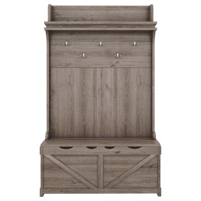 NicBex 47.2 inch Hall Tree for Hallway,Modern Coat Racks with Drawer and 5 Hooks,Entryway Furniture for Hallway,Living Room,Bedroom,Dark Blue/Brown