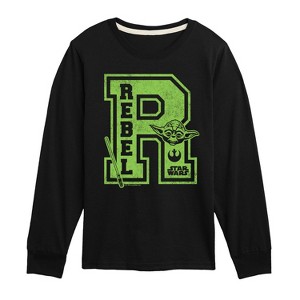 Boys' - Star Wars - Yoda and friends Collegiate Rebel Long Sleeve Graphic T-Shirt - 1 of 3