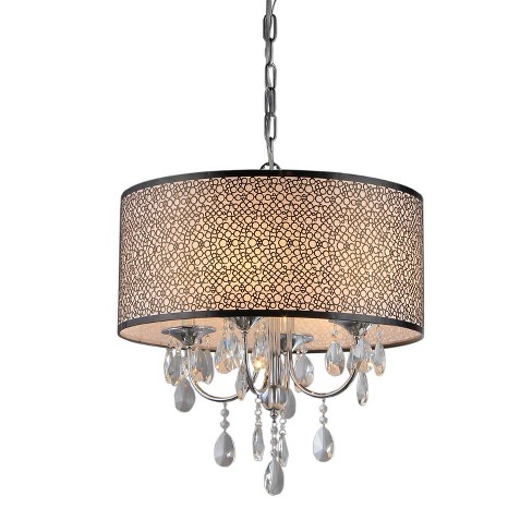 9 X 22 X 22 Lush Crystal Chandelier Silver Brown Warehouse Of Tiffany Target