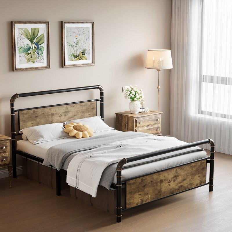 Trinity Metal Bed Frame with Wood Headboard & Footboard, Heavy Duty Platform Bed Frame, 5 of 7