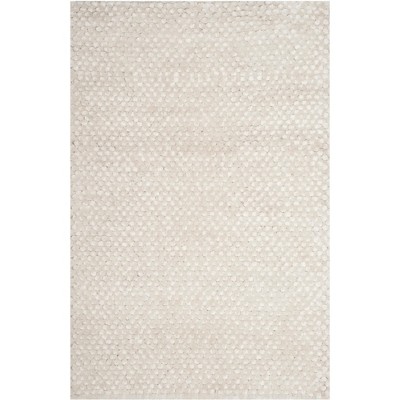 Provence Villa Luxe Shag 47" Round Cotton-Synthetic White Rug
