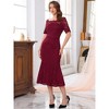INSPIRE CHIC Women's Off Shoulder Short Sleeve Formal Wedding Mermaid Lace Cocktail Dresses - 2 of 4