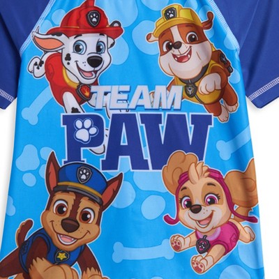 Nickelodeon PAW Patrol Skye Chase Marshall Little Boys Pullover Rash Guard and Swim Trunks Outfit Set Team Paw 7 — фото 7