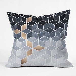 26"x26" Elisabeth Fredriksson Soft Blue Gradient Cubes Square Throw Pillow - Deny Designs - 1 of 4