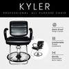 PureSana Chromium Vinyl Kyler 360 Degree Professional All Purpose Salon Chair with Adjustable Reclining Mechanism and Rotational Lock, Black - 2 of 4