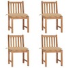 vidaXL 1/2/4/6/8x Solid Wood Teak Patio Chairs with Cushions Multi Colors - Beige 4 - 2 of 4