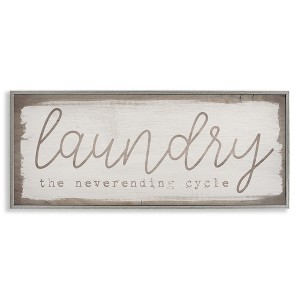 Stupell Industries Laundry the Neverending Cycle Phrase Funny Cleaning Humor, 24" x 10" - 1 of 4