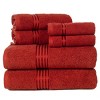 Hastings Home 100% Cotton Hotel Towel Set - Burgundy, 6 Pieces - 3 of 4
