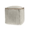 18" Gray and Natural Cotton And Jute Cube Pouf Ottoman - 4 of 4