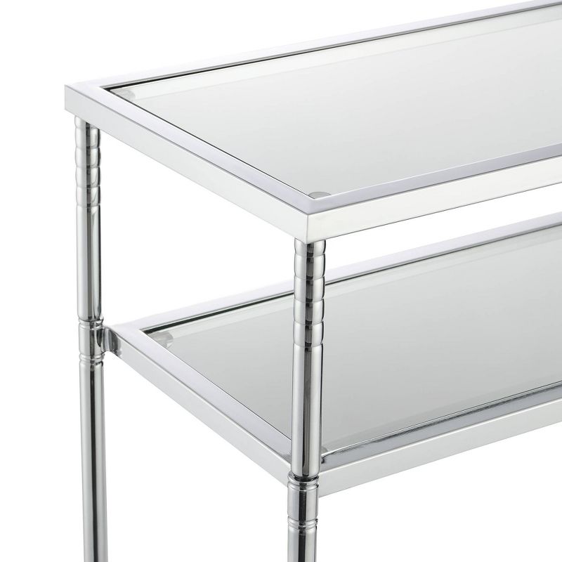 Tudor Console Table with Shelf Clear Glass/Chrome - Breighton Home, 6 of 8